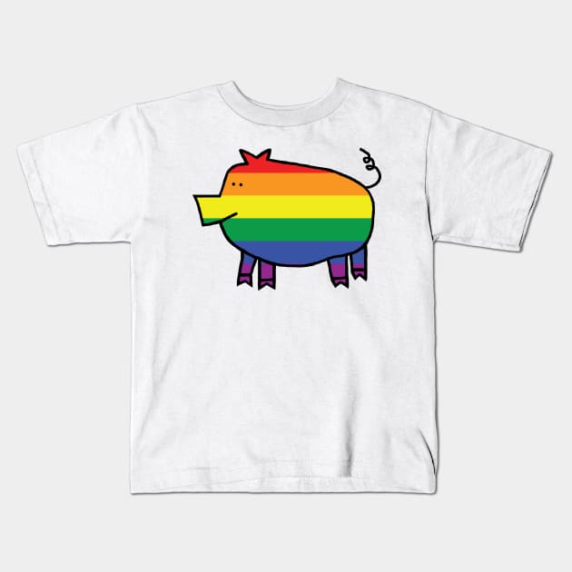 Pride Pig Kids T-Shirt by ellenhenryart